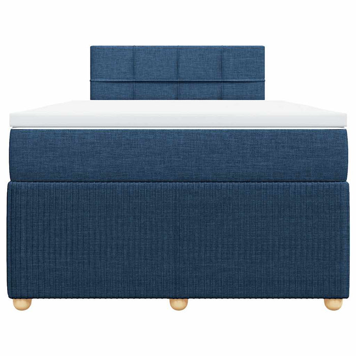 Pat box spring cu saltea, albastru, 120x190 cm, material textil - WALTI WALTI