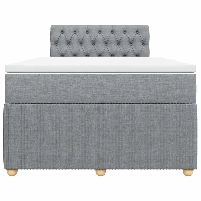 Pat box spring cu saltea, gri deschis, 120x190 cm, textil - WALTI WALTI