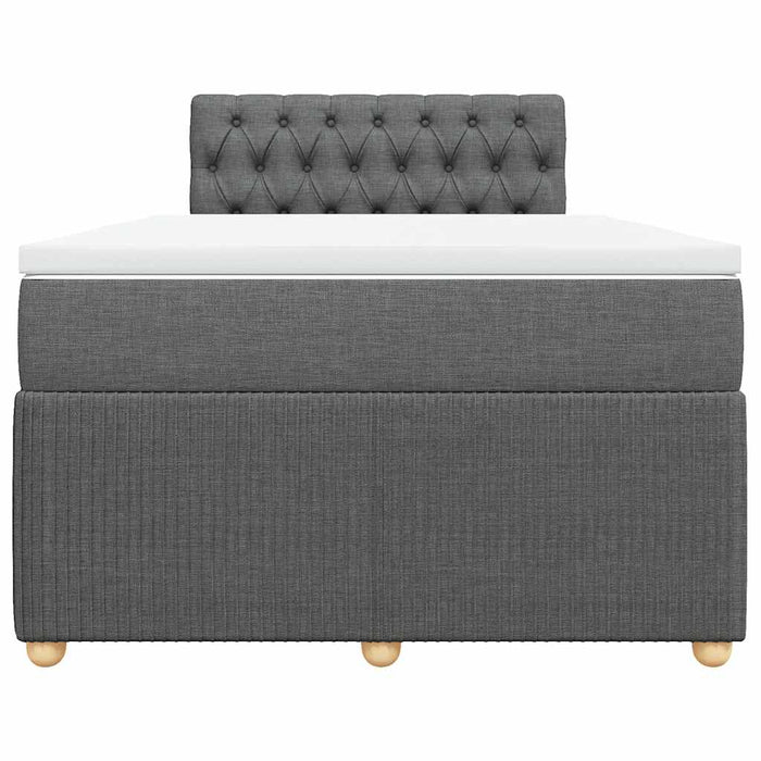 Pat box spring cu saltea, gri închis, 120x190 cm, textil WALTI