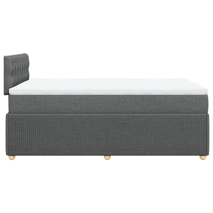 Pat box spring cu saltea, gri închis, 120x190 cm, textil WALTI