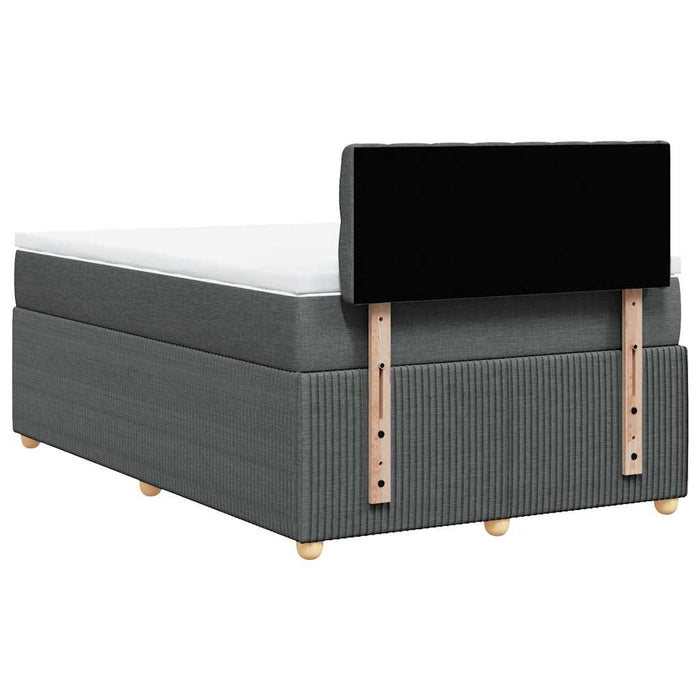 Pat box spring cu saltea, gri închis, 120x190 cm, textil WALTI