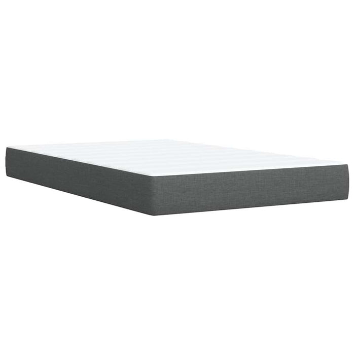 Pat box spring cu saltea, gri închis, 120x190 cm, textil WALTI