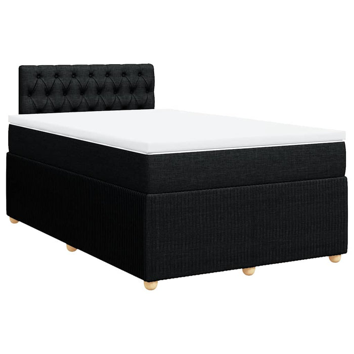 Pat box spring cu saltea, negru, 120x190 cm, catifea WALTI