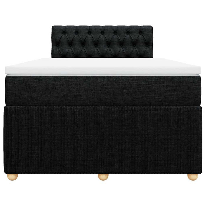 Pat box spring cu saltea, negru, 120x190 cm, catifea WALTI