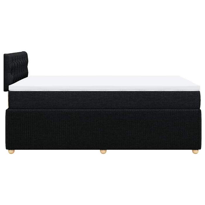 Pat box spring cu saltea, negru, 120x190 cm, catifea WALTI