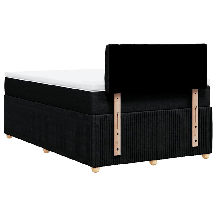 Pat box spring cu saltea, negru, 120x190 cm, catifea WALTI