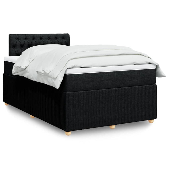 Pat box spring cu saltea, negru, 120x190 cm, catifea WALTI