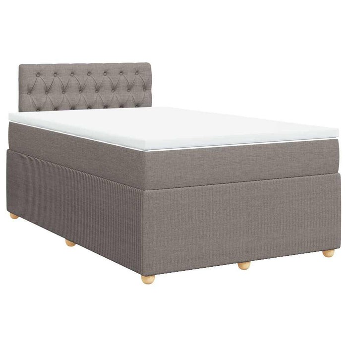 Pat box spring cu saltea, taupe, 120x190 cm material textil - WALTI WALTI