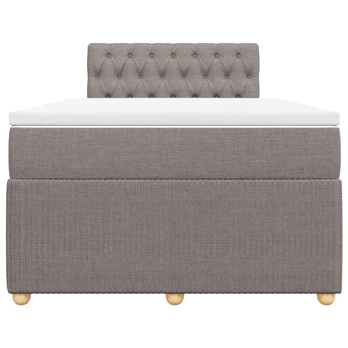 Pat box spring cu saltea, taupe, 120x190 cm material textil - WALTI WALTI