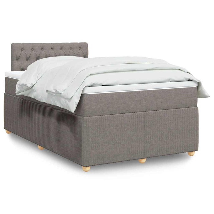 Pat box spring cu saltea, taupe, 120x190 cm material textil - WALTI WALTI