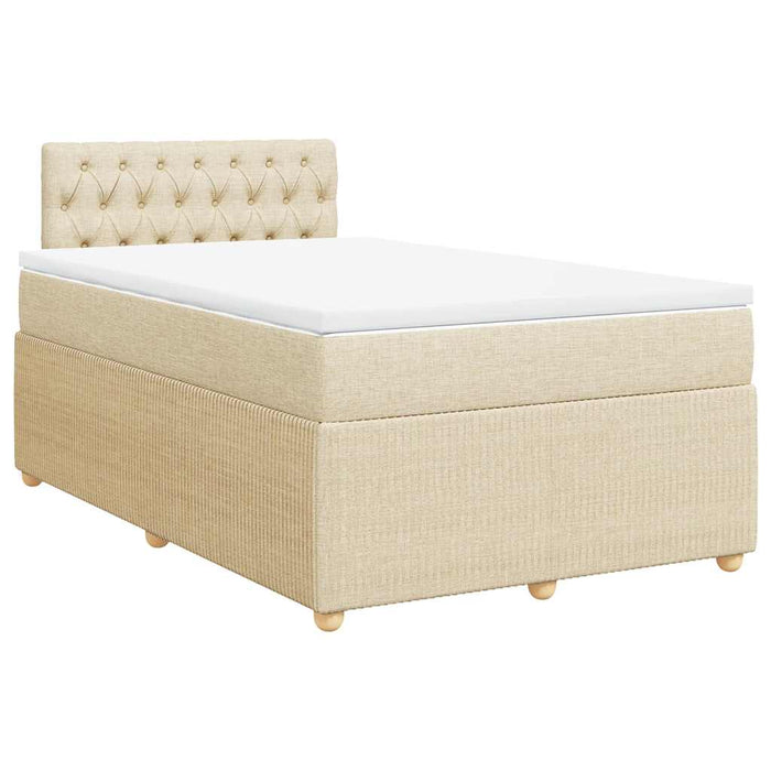 Pat continental cu saltea, crem, 120x190 cm, textil - WALTI WALTI