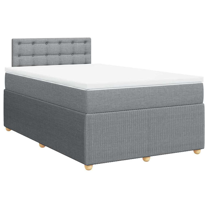 Pat box spring cu saltea, gri deschis, 120x190 cm, textil - WALTI WALTI
