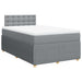 Pat box spring cu saltea, gri deschis, 120x190 cm, textil - WALTI WALTI