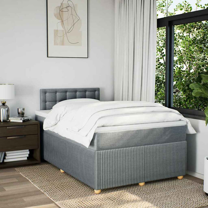 Pat box spring cu saltea, gri deschis, 120x190 cm, textil - WALTI WALTI