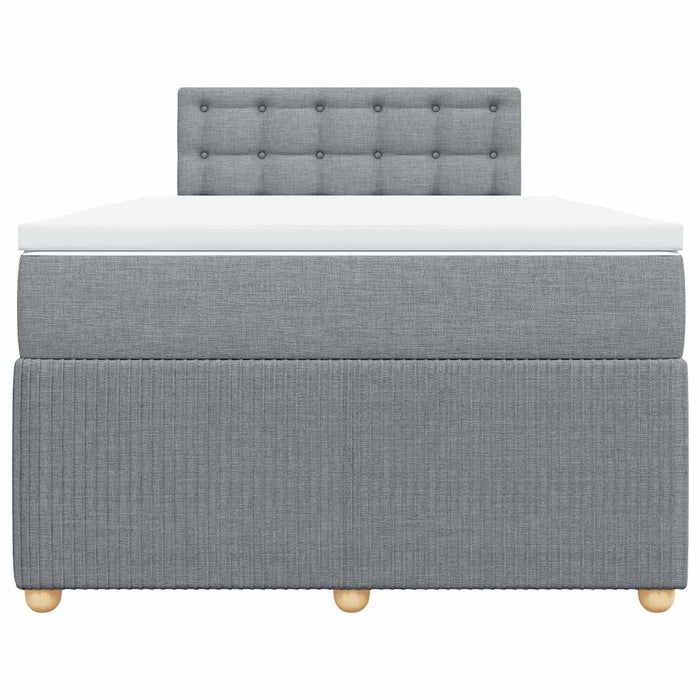 Pat box spring cu saltea, gri deschis, 120x190 cm, textil - WALTI WALTI