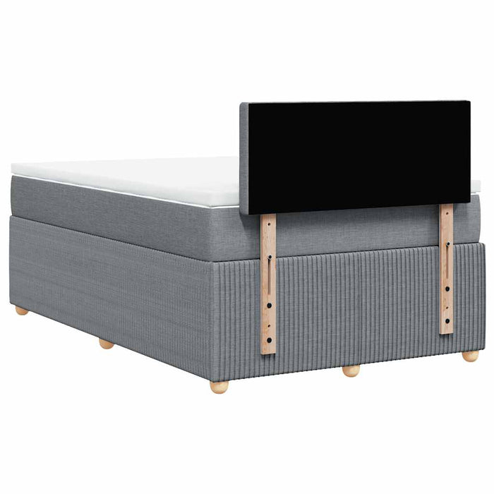 Pat box spring cu saltea, gri deschis, 120x190 cm, textil - WALTI WALTI