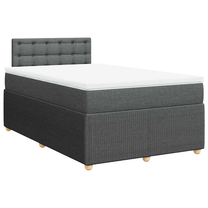 Pat box spring cu saltea, gri închis, 120x190 cm, textil - WALTI WALTI