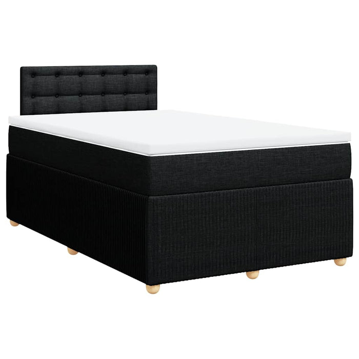 Pat box spring cu saltea, negru, 120x190 cm, catifea WALTI