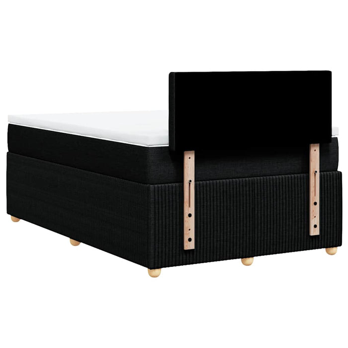 Pat box spring cu saltea, negru, 120x190 cm, catifea WALTI