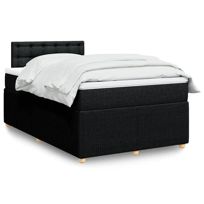 Pat box spring cu saltea, negru, 120x190 cm, catifea WALTI