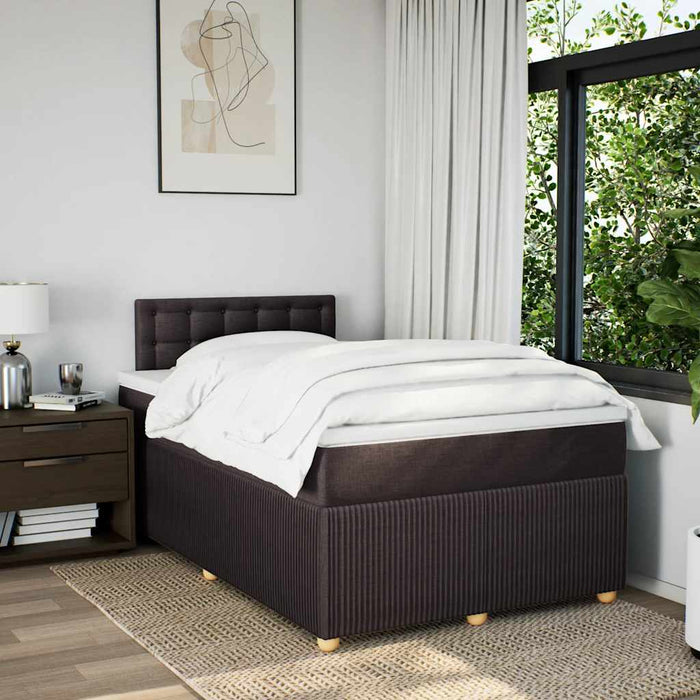 Pat box spring cu saltea, maro închis, 120x190 cm, textil - WALTI WALTI