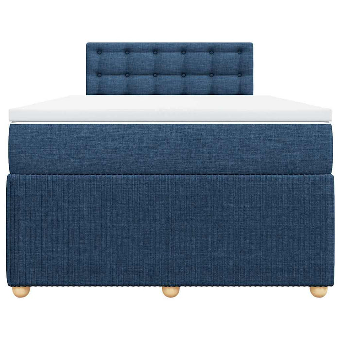 Pat box spring cu saltea, albastru, 120x190 cm, material textil - WALTI WALTI