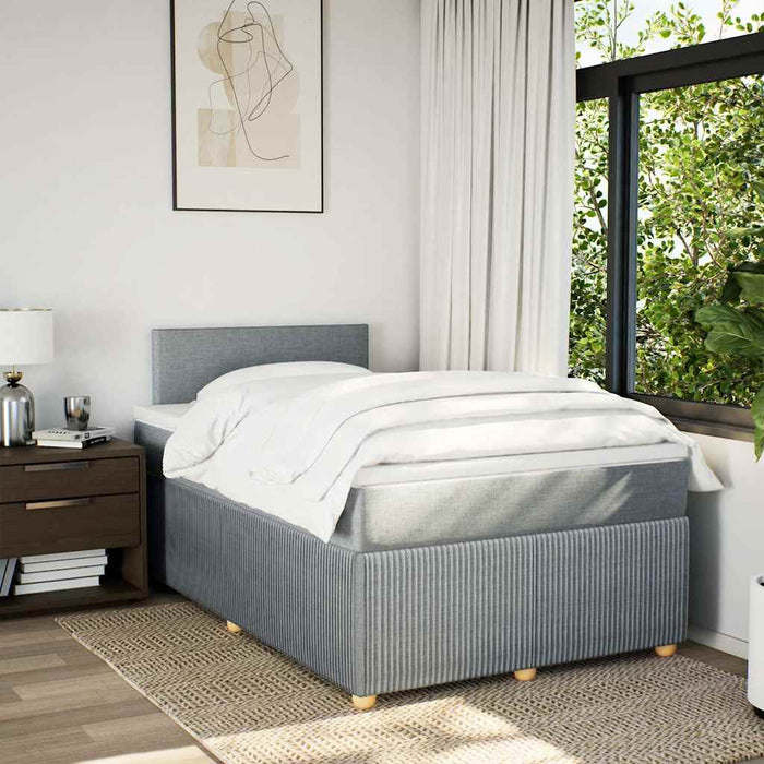 Pat continental cu saltea, gri deschis, 120x200 cm, textil - WALTI WALTI