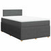 Pat box spring cu saltea, gri închis, 120x200 cm, textil - WALTI WALTI