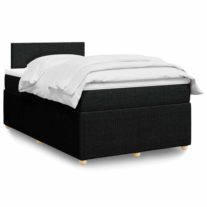 Pat box spring cu saltea, negru, 120x200 cm, textil - WALTI WALTI