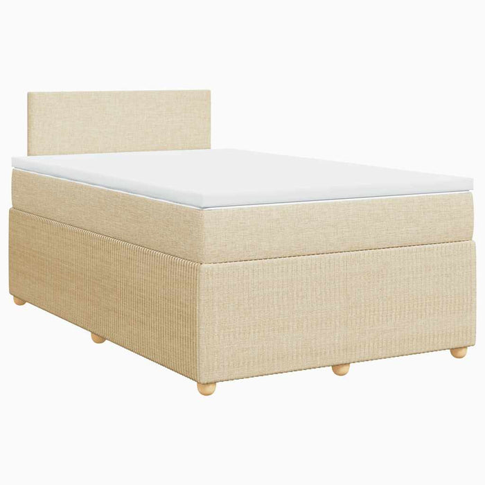 Pat box spring cu saltea, crem, 120x200 cm, textil - WALTI WALTI