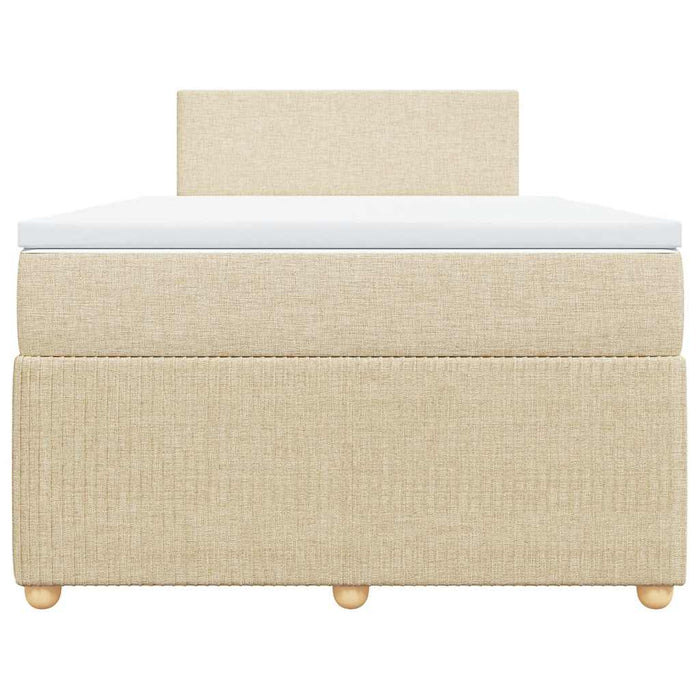 Pat box spring cu saltea, crem, 120x200 cm, textil - WALTI WALTI