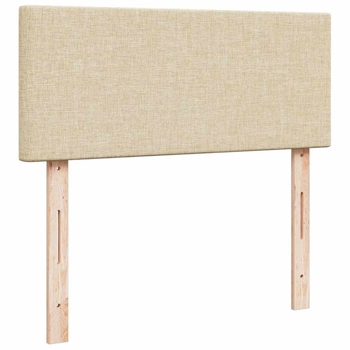 Pat box spring cu saltea, crem, 120x200 cm, textil - WALTI WALTI
