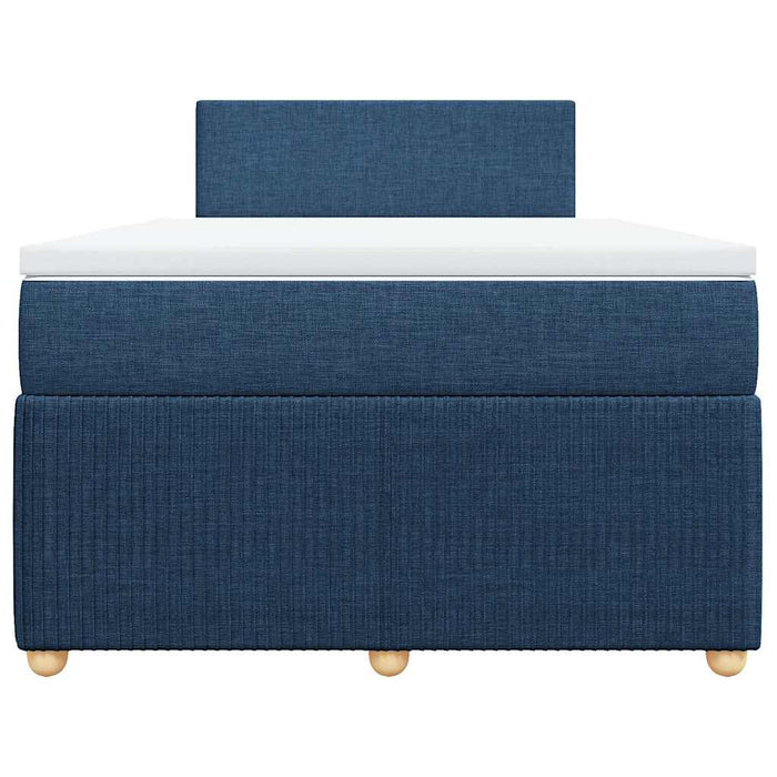 Pat box spring cu saltea, albastru, 120x200 cm, textil - WALTI WALTI