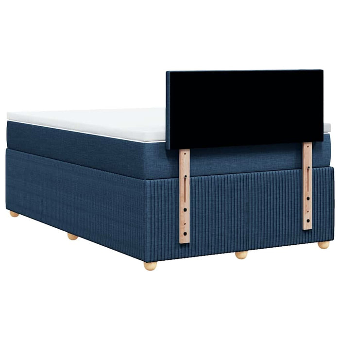 Pat box spring cu saltea, albastru, 120x200 cm, textil - WALTI WALTI