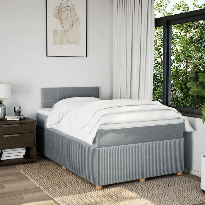 Pat continental cu saltea, gri deschis, 120x200 cm, textil - WALTI WALTI
