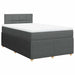 Pat box spring cu saltea, gri închis, 120x200 cm, textil - WALTI WALTI