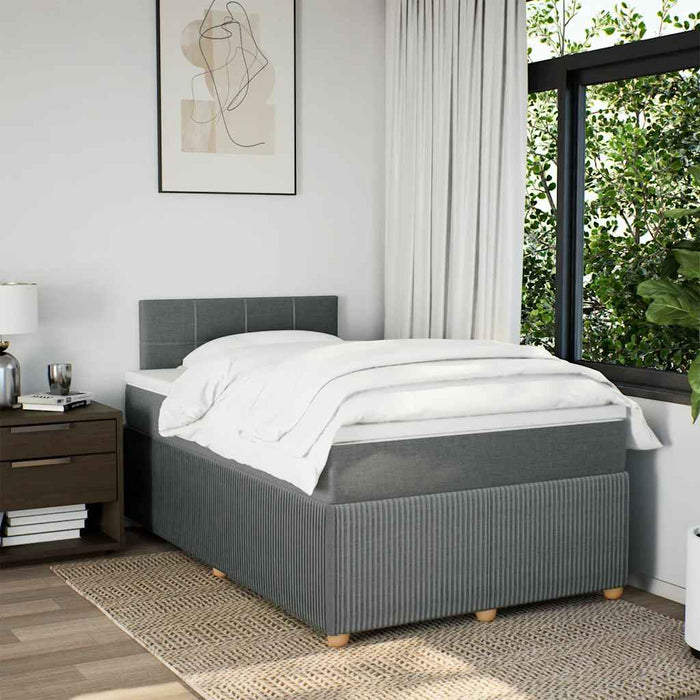 Pat box spring cu saltea, gri închis, 120x200 cm, textil - WALTI WALTI