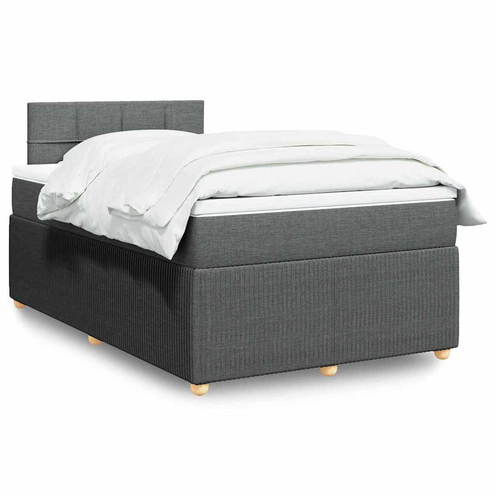 Pat box spring cu saltea, gri închis, 120x200 cm, textil - WALTI WALTI