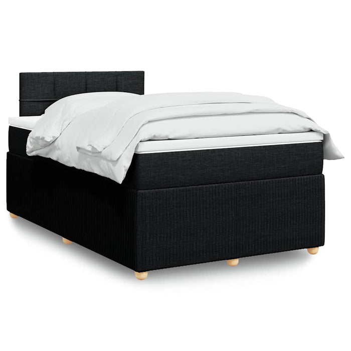 Pat box spring cu saltea, negru, 120x200 cm, textil - WALTI WALTI