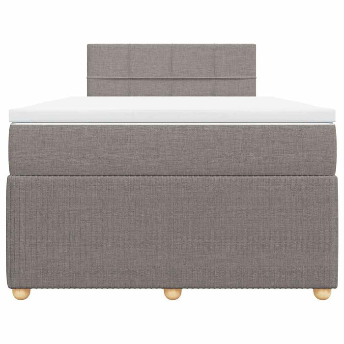Pat box spring cu saltea, gri taupe, 120x200 cm, textil - WALTI WALTI