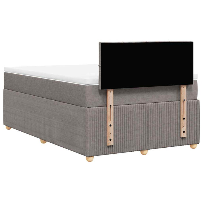 Pat box spring cu saltea, gri taupe, 120x200 cm, textil - WALTI WALTI