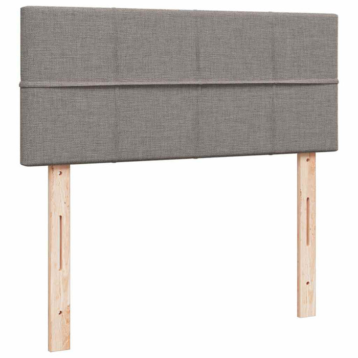 Pat box spring cu saltea, gri taupe, 120x200 cm, textil - WALTI WALTI