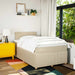 Pat box spring cu saltea, crem, 120x200 cm, textil - WALTI WALTI