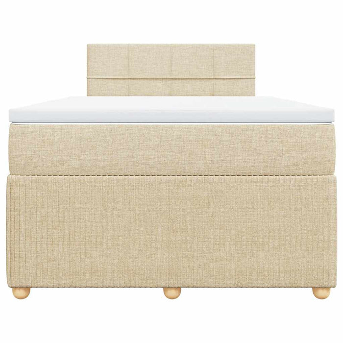 Pat box spring cu saltea, crem, 120x200 cm, textil - WALTI WALTI