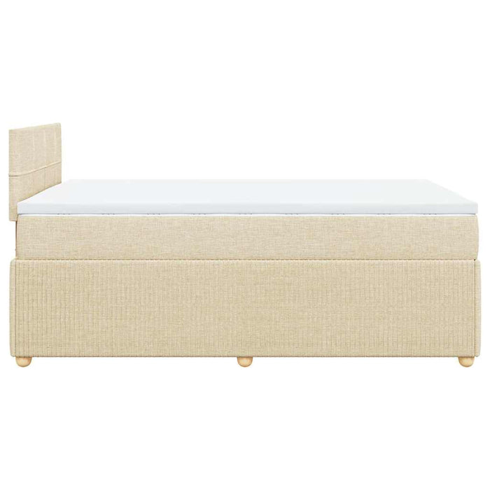 Pat box spring cu saltea, crem, 120x200 cm, textil - WALTI WALTI