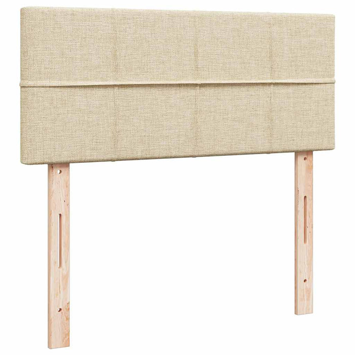 Pat box spring cu saltea, crem, 120x200 cm, textil - WALTI WALTI