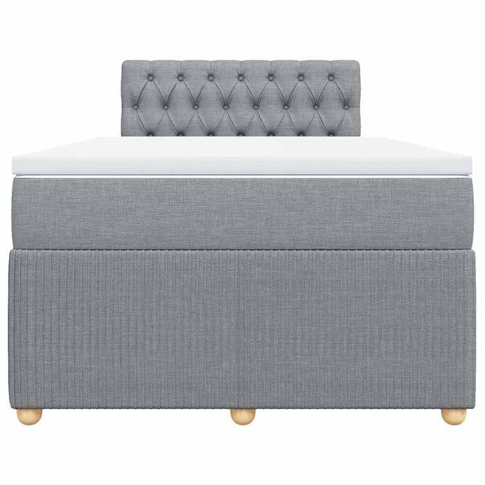 Pat continental cu saltea, gri deschis, 120x200 cm, textil - WALTI WALTI