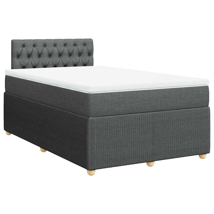 Pat box spring cu saltea, gri închis, 120x200 cm, textil - WALTI WALTI