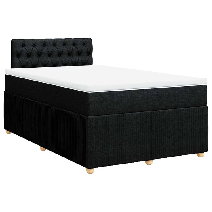 Pat box spring cu saltea, negru, 120x200 cm, textil - WALTI WALTI