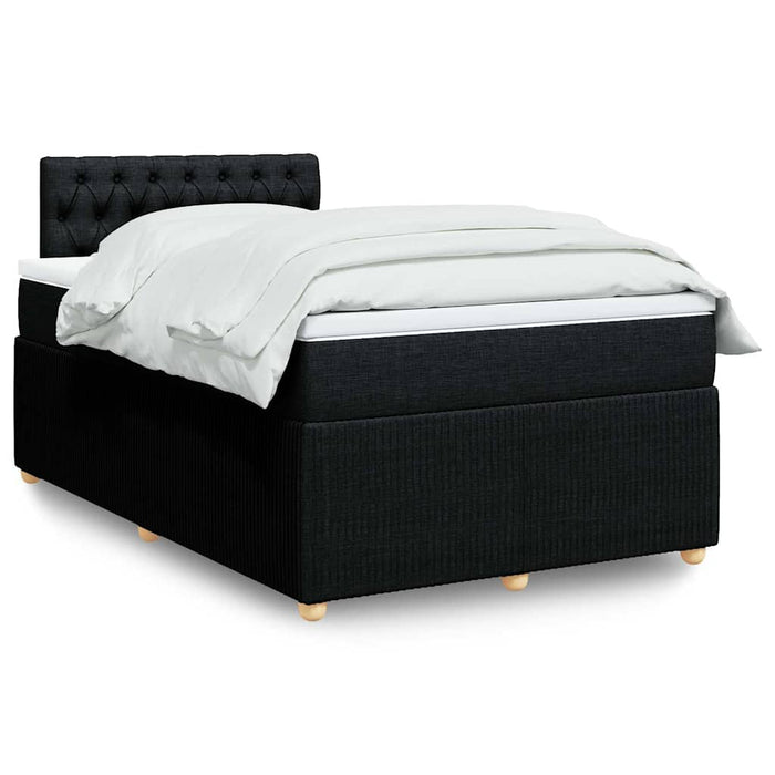 Pat box spring cu saltea, negru, 120x200 cm, textil - WALTI WALTI